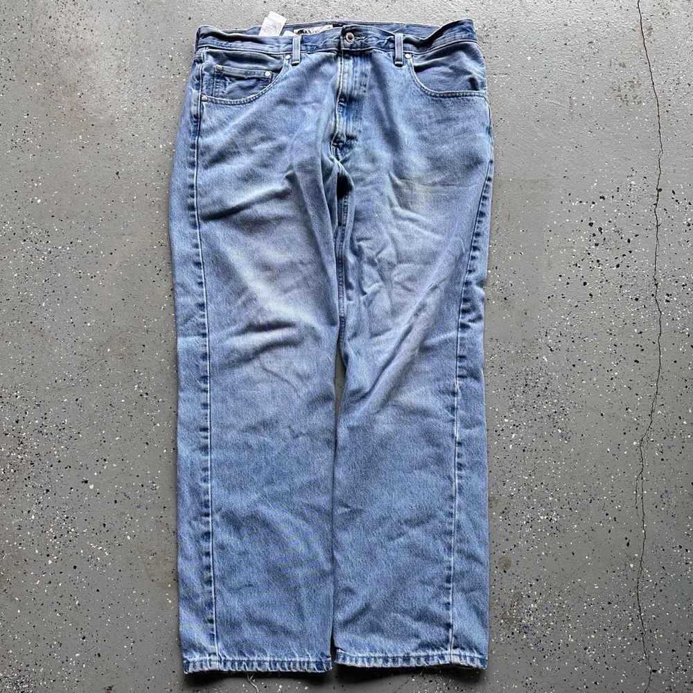 VTG Y2K Levis SILVERTab Baggy Fit Jeans 38x32 Light Blue Frayed Hems - Picture 4 of 7